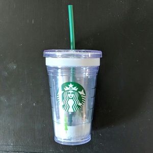NWOT Starbucks Grande plastic cup w/holiday insert
